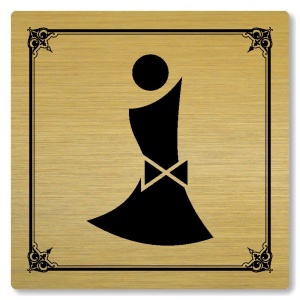 WC ženy, 80x80mm, zlatá, Nebraska